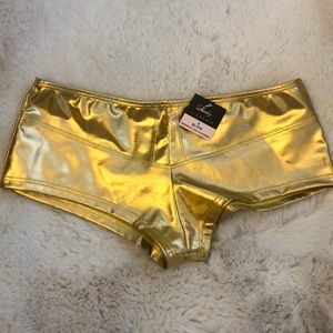 Gold booty shorts